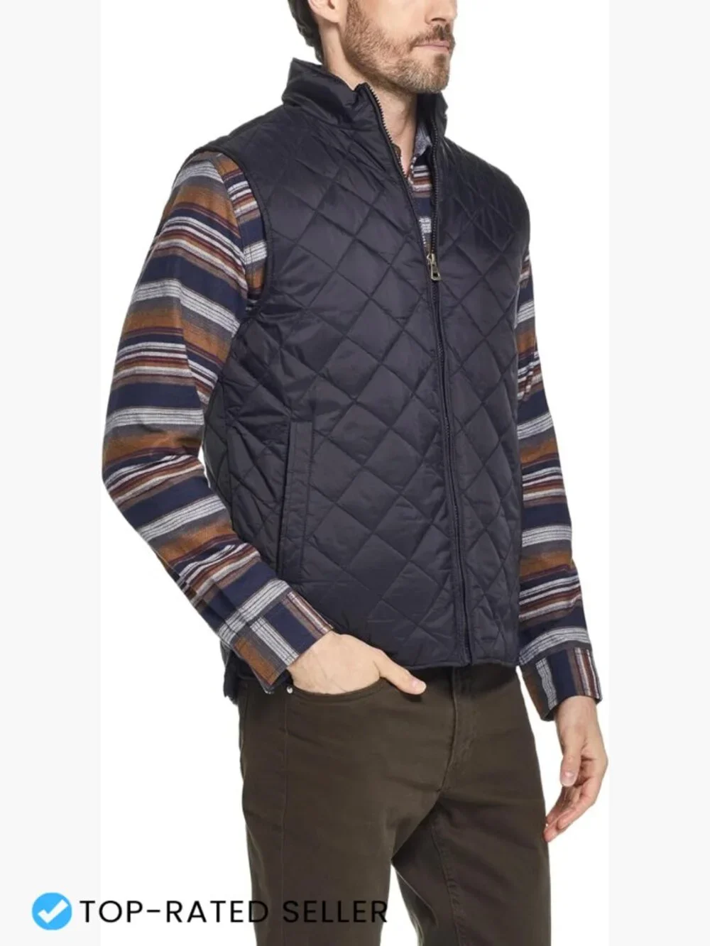 Men's Quilted Puffer Vest Lightweight Sleeveless Padded Insulated Jacket Outdoor